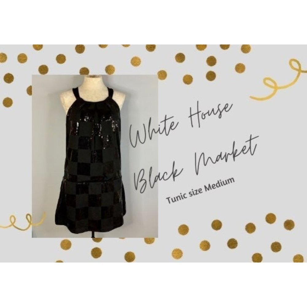 White House Black Market sequin tunic M